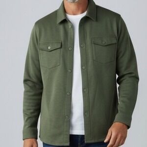 ASPEN Mens Green Button Down‎ Shirt Long Sleeve Pocket Casual Size Small